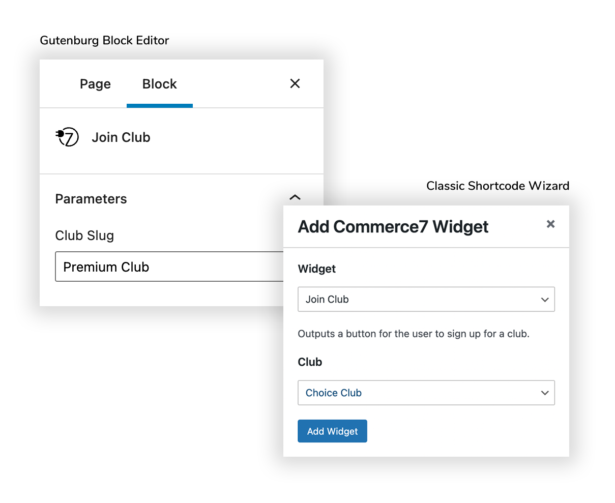 Commerce7 Short Codes and Blocks